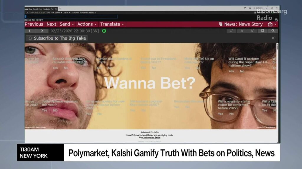 Polymarket, Kalshi Gamify Truth With Bets on Politics, News